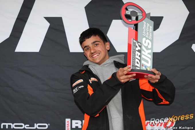 Karttalent Lionel Munguia podium en Driver of the Day
